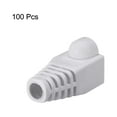 thumbnail image 2 of Cubiertas de botas RJ45 de 6 mm de diámetro de agujero, protectores de plástico anti-polvo para cables de red Cat5, Cat5E, Cat6, 100 piezas, 2 of 3