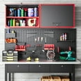 thumbnail image 5 of AUHUP Steel Wall Cabinet, Versatile Adjustable Metal Wall Mounted Storage Cabinet Organizer for Garage, Office, Kitchen, Red Black, 31.5"W x 22"H x 16"D, 5 of 8