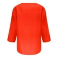 thumbnail image 4 of Fanxing Womens 3/4 Sleeve Shirts Summer Buttons T Shirts Loose Fit Henley Shirts Red,XXL, 4 of 6