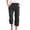 A-Black989, variant on XIAONU Button Accent Capri Pants for Women Solid Pockets Casual Wear Capris