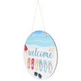 thumbnail image 1 of Summer Beach Welcome Sign Plaque – Hanging Door Decor for Parties & Celebrations, Includes No Trace Hook & Jute Rope, 1 of 5