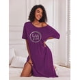thumbnail image 4 of Ekouaer Long Nightgown for Women Short Sleeve Sleepwear Plus Size Loungewear with Pockets, 4 of 6