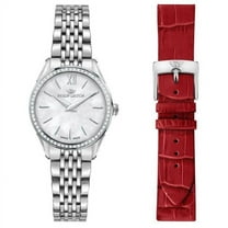 Philip Watch Swiss Made Roma Stainless Steel White Dial Quartz R8253217506 Women's Watch With Extra Strap