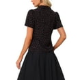 thumbnail image 3 of INSPIRAR CHIC Blusas de Cuello en V para Mujeres Elegante Casual Estampado de Cereza con Solapa Notch Verano de Manga Corta XL Negro, 3 of 6