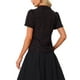 thumbnail image 3 of INSPIRAR CHIC Blusas de V Cuello para Mujeres Elegante Casual Estampado de Cereza Con Solapa Notch Verano Manga Corta L Negro, 3 of 6