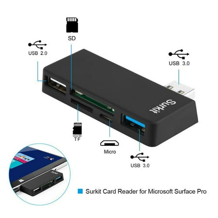 For Microsoft Surface Pro 3 4 High Speed Usb 3 0 Transport And Usb 2 0 For Mouse Or Keyboard With Sd Hc Card Slot And Tf Card Reader Walmart Canada
