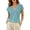 Sky Blue, variant on T Shirts for Women Summer Cap Short Sleeve V Neck Relaxed Fit Plain Tshirts Casual Basic Tee Shirt