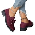 thumbnail image 5 of Willtoo Women's Retro Bowknot Loafers Breathable Slip-On Platform Loafers Chunky Heel Comfortable Round Toe Shoes Low Heel Dressy Walking Work Shoes, 5 of 5