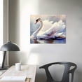 thumbnail image 4 of ARISTURING Swan Canvas Wall Art Antique Swan Picture Watercolor Swan Painting Pink Swan Poster for Living Room Decor Moody Vintage Swan Print Pink Animal Bathroom Wall Art  20x16in, 4 of 6