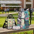 thumbnail image 2 of ZUXONGSY Daisy Print Large 17" Clear Backpack for Boys Girls Teens Kids – See Through Bookbag Set with Lunch Box and Pencil Pouch, 3Pcs Transparent Backpack Back to School Gifts, 2 of 5