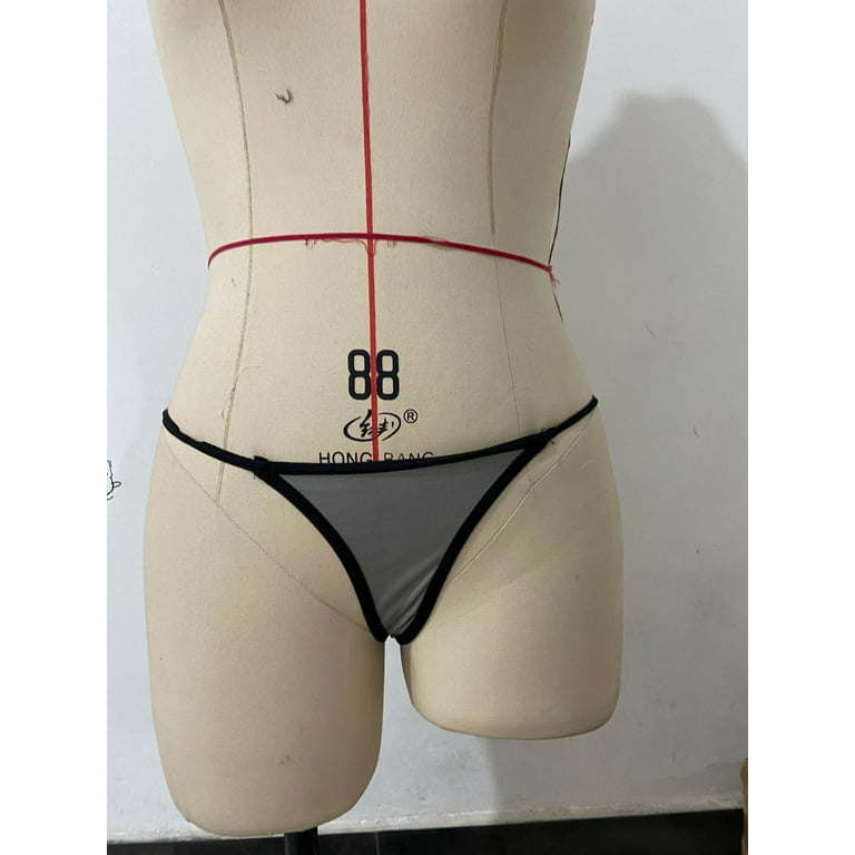 EHTMSAK No Show Sexy Panties for Women T-Back Tangas G-String Thongs  Stretch Underwear Gray XL 