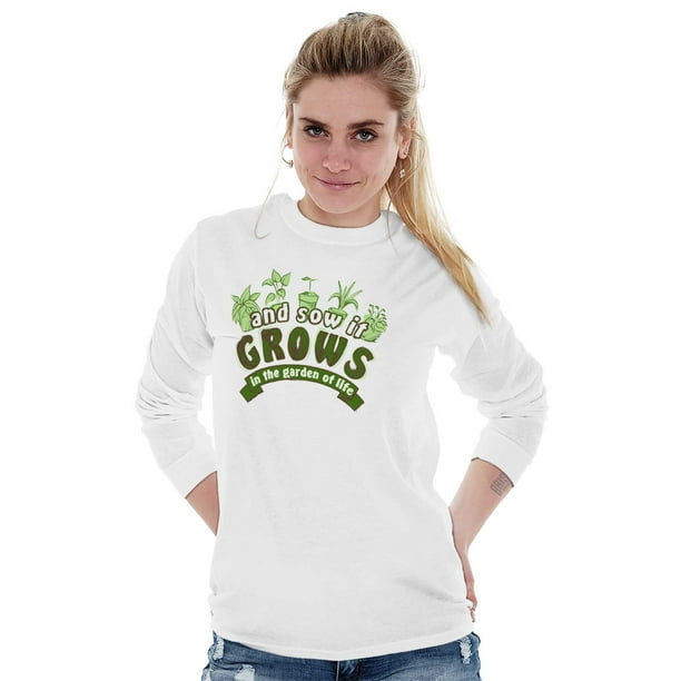 Brisco Brands Gardening Long Sleeve TShirts Tee For Women Sow It