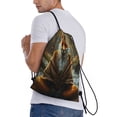 thumbnail image 4 of Yiaed Streamside Meditating Fox Print Drawstring Bags Drawstring Backpack Bulk String Back Pack Gym Sport Bag-Small, 4 of 5