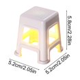 thumbnail image 3 of Mini Stool Shaped Lamp Ornament Lighting - Plastic Desk Decorative Light, Soft Eye Protection, Stable Non-Tip Base, Easy Control Buttons, Wihte, 3 of 6
