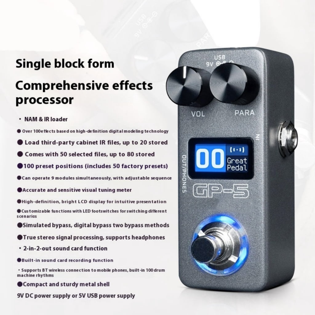Jesscasday Digital Reverberation Guitar Effects Device Advanced Guitar Processor
