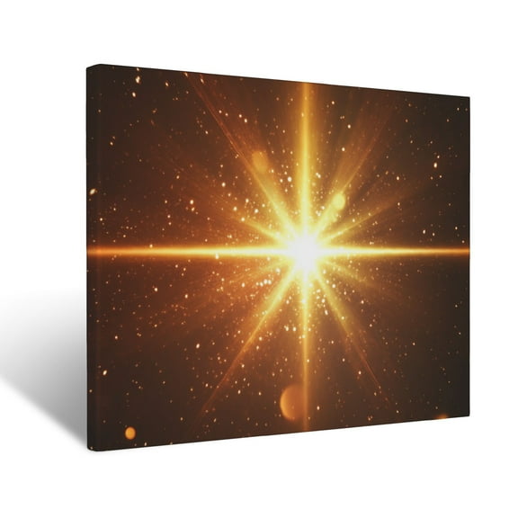 CozyNet Radiant Glowing Star Over Bethlehem, Symbolizing The Light Of Christ Wall Art Prints With Frame Canvas Perfect for Living Room & Bedroom, Ready to Hang, Wall Decor 12"x16"