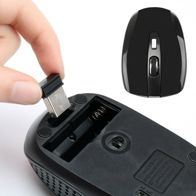 Souris de Jeu Sans Fil Réglable DPI Souris Sans Fil; Souris Optique 2.4G 6 Boutons pour Ordinateur Portable Notebook PC, Noir Mat