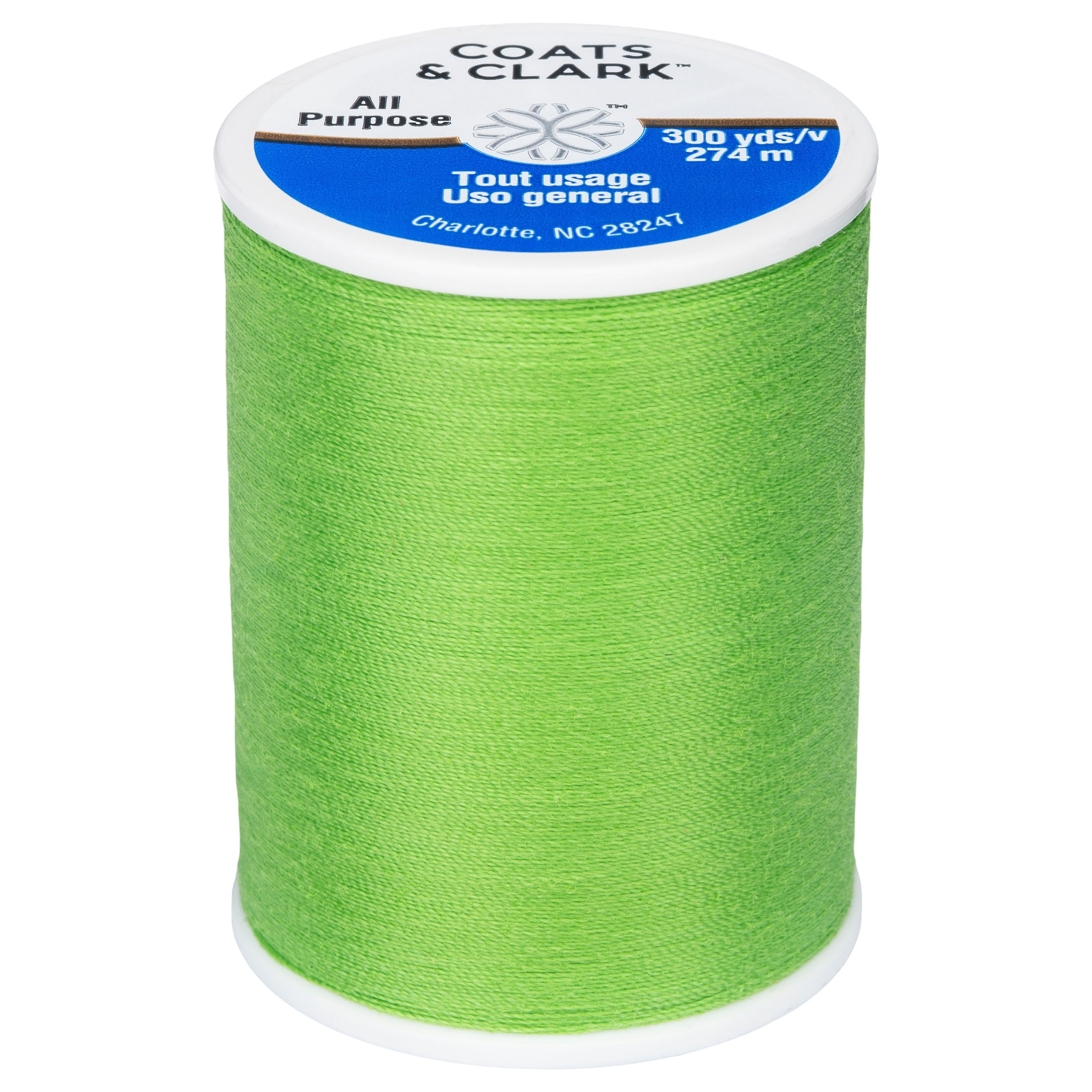 (3 pack) Coats & Clark All Purpose Lime Polyester Thread, 300 Yards