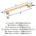 thumbnail image 6 of Amerock Lintel 8-13/16 inch (224mm) Center-to-Center Champagne Bronze Cabinet Pull, 6 of 7