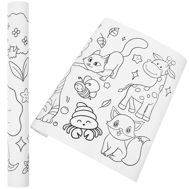 1 Set of Kids Coloring Poster Drawing Roll Tracing Paper Kids
