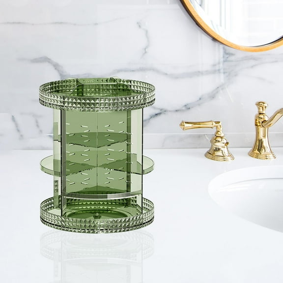 Organizer Storage Rack Make up Holder Stand Container Display Case for Desktop Office Dresser Vanity , green