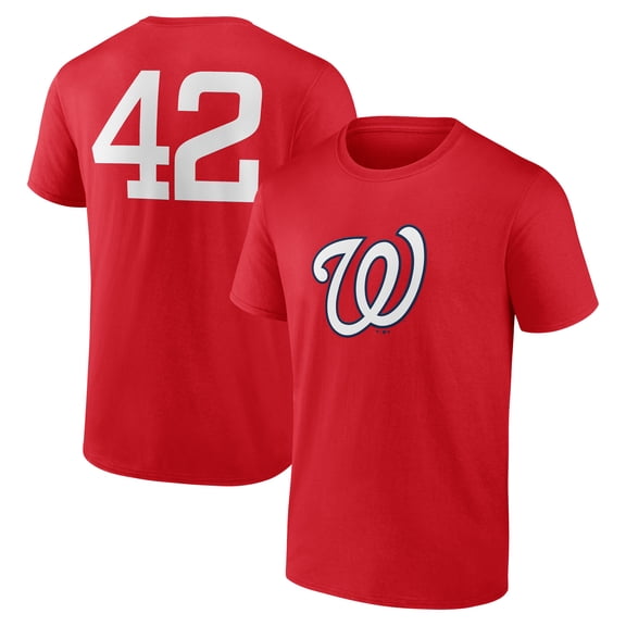 Men's Red Washington Nationals Jackie Robinson Day Name & Number T-Shirt