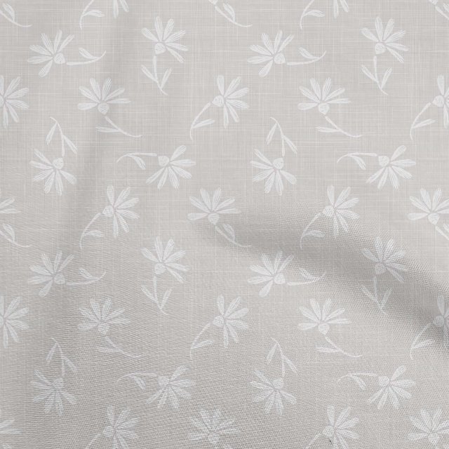 oneOone Cotton Flex Light Gray Fabric Asian Block Sewing Material Print Fabric By The Yard 40 Inch Wide