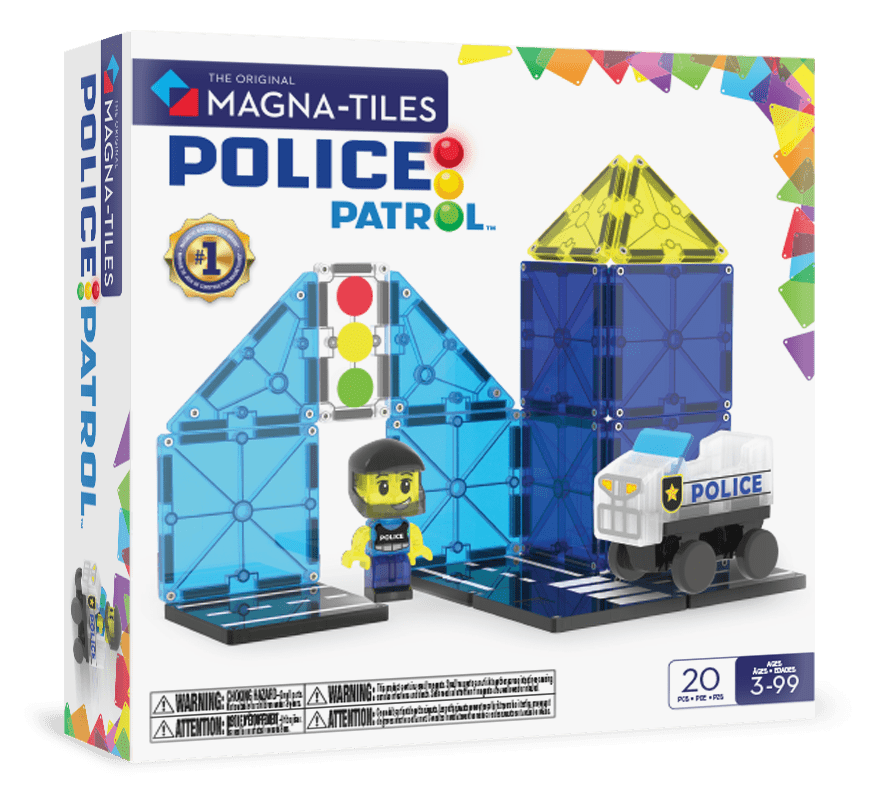 Magna-Tiles Police Patrol 20-Piece Magnetic Set photo 1