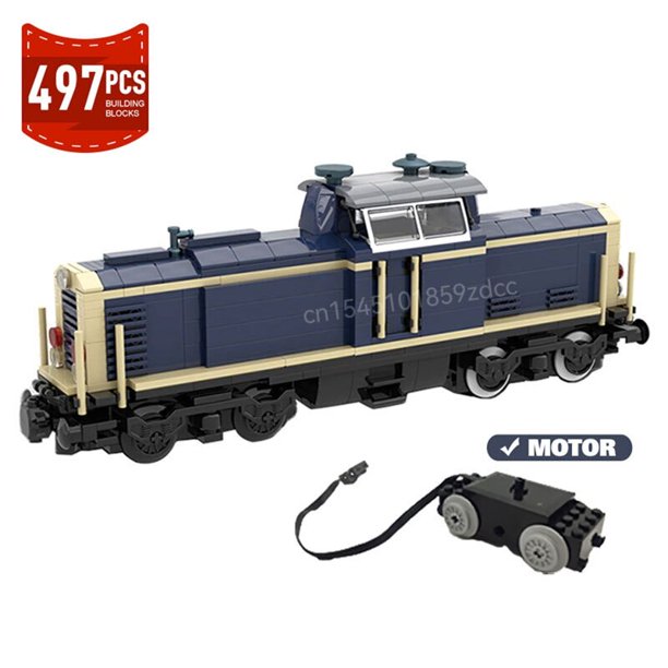 Moc-Juego de bloques de construcción de tren de alta tecnología para niños, tren de vapor Retro, carruaje de ladrillos, juguetes de construcción DIY, regalos para niños