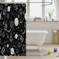 thumbnail image 3 of Manfei Cartoon Rocket Planets Shower Curtain 72Wx72L,Space Galaxy Bathroom Curtain,Black White, 3 of 5