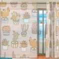 thumbnail image 2 of Coolnut 2PCS Sheer Curtains, 78"x55" Cactus Seamless Pattern Gauze Door and Window Voile Curtain Panels for Bedroom Living Room, 2 of 4