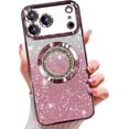 thumbnail image 1 of Funda magnética con purpurina para iPhone 17 Pro Max, compatible con MagSafe, protección total, delgada, a prueba de golpes y arañazos, con protector de lente de cámara, red antipolvo y brillo, 1 of 7