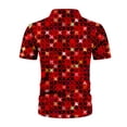 thumbnail image 6 of FINALGANG Mens Short Sleeve Polo Shirt Casual Print Button Front Relaxed Fit Collared Shirt For Summer Beach Vacation Daily Wear Red XXL, 6 of 7