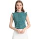 thumbnail image 1 of Blusa elegante Sin mangas Vintage de la Década de 1950 Allegra K con volantes para Oficina de Negocios para Mujer Azul Verde-Floral XS, 1 of 5