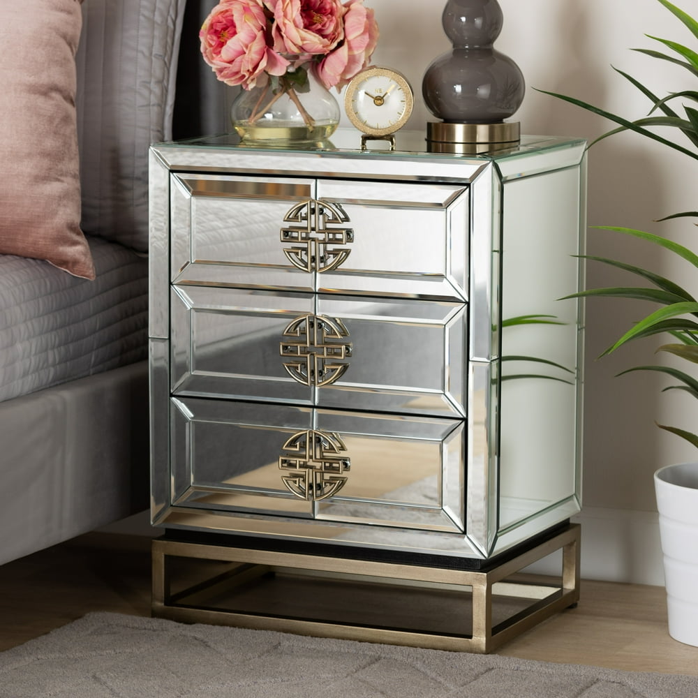 Baxton Studio Laken Contemporary Glam and Luxe Mirrored and Antique