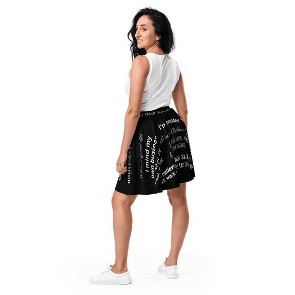 WORDY SWING SKIRT All-Over Print Skater Skirt