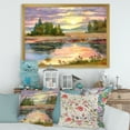 thumbnail image 3 of Designart 'The Rural Lake In Sunset Evening I' Traditional Framed Art Print, 3 of 4