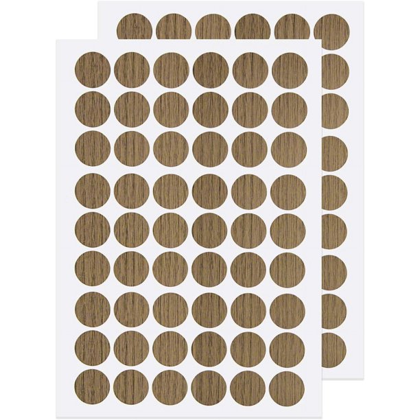 Pegatinas para orificios de tornillos, cubiertas de PVC autoadhesivas, pegatinas decorativas de 21 mm, tapas de cubiertas para tornillos, ideales para muebles de madera, armario, estante, placa de