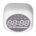 thumbnail image 1 of Altavoz Bluetooth P12 con espejo LED inalámbrico, reloj despertador portátil dual, altavoz de graves, color blanco, 1 of 12