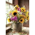 thumbnail image 3 of Hoover, Irvin 17x24 Black Modern Framed Museum Art Print Titled - Wildflowers in Bucket, 3 of 5