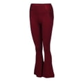 thumbnail image 5 of REALiKUN Women's High Waisted Flare Long Pants Cut Out Stretchy Ladder Bootcut Yoga Pants Red S, 5 of 8