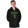 thumbnail image 5 of Cool Rich Man Dollar Sign Money Zip Hoodie Sweatshirt Men Brisco Brands S, 5 of 6