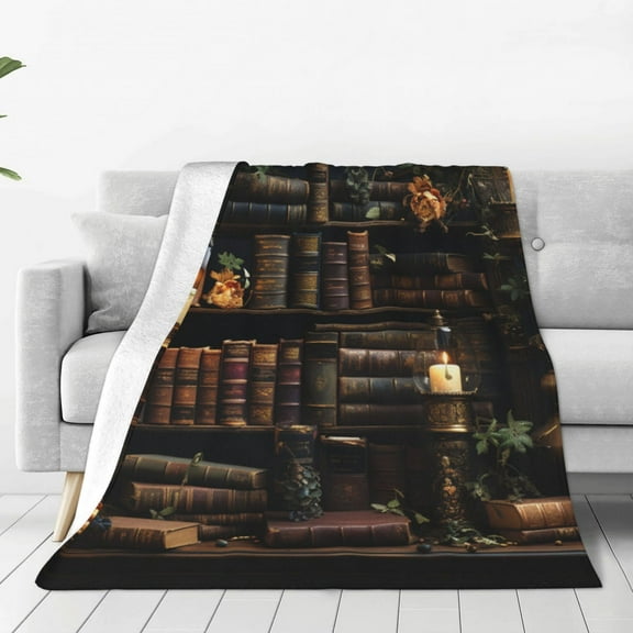 Library Books Magic Vintage Art Throw Blanket Super Soft Lightweight Cozy Fluffy Plush Blanket for Bed Couch Sofa Chair 40x30