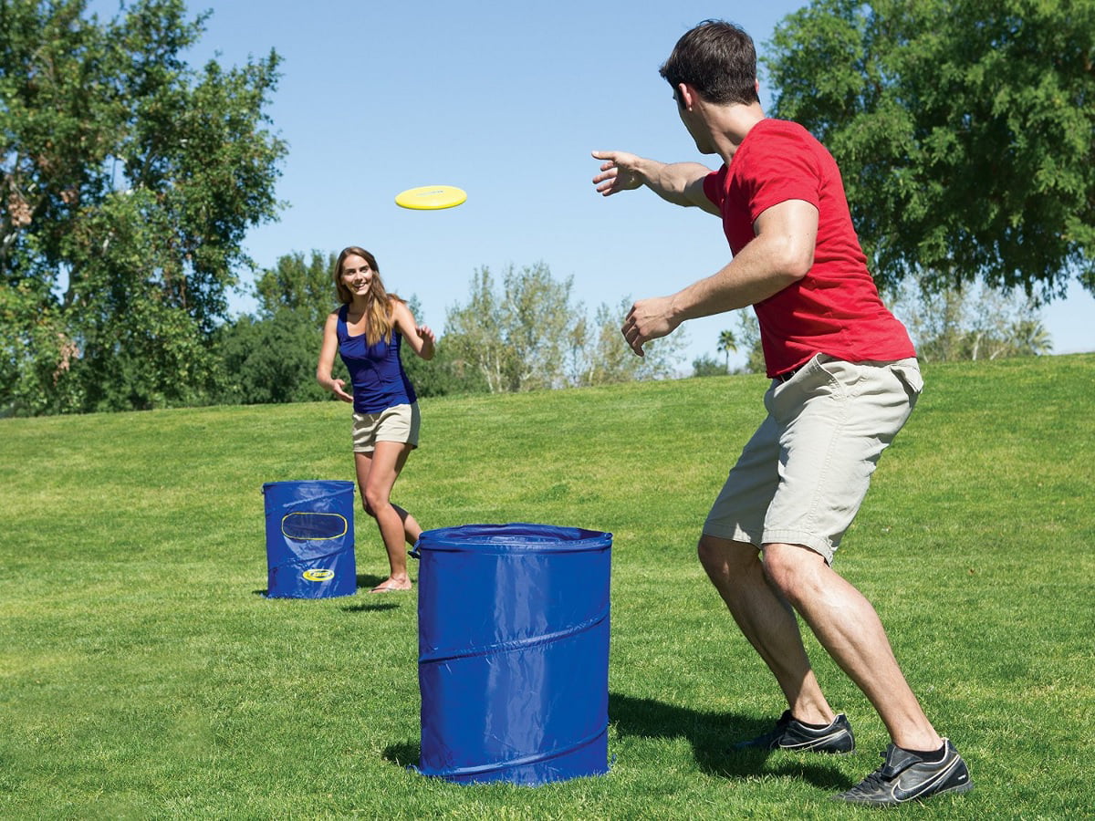 Frisbee Can Slam Game Outdoor Disc Flying Park Beach Backyard Portable Goal BLUE 
