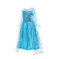 thumbnail image 4 of Disfraz De Reina De Hielo, Vestido De Malla Con Decoración De Lentejuelas Para Niña Con Capa De Patrón De Copos De Nieve, Trajes De Vestir Para Niños Para Navidad, Fiesta De Halloween, Actuación De Cu, 4 of 4