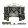 thumbnail image 5 of VEVOR Pop up Gazebo Tent, Pop-Up Screen Tent 6 Sided Canopy Sun Shelter with 6 Removable Privacy Wind Cloths & Mesh Windows, 10x10FT Quick Set Screen Tent with Mosquito Netting, Army Green, 5 of 10