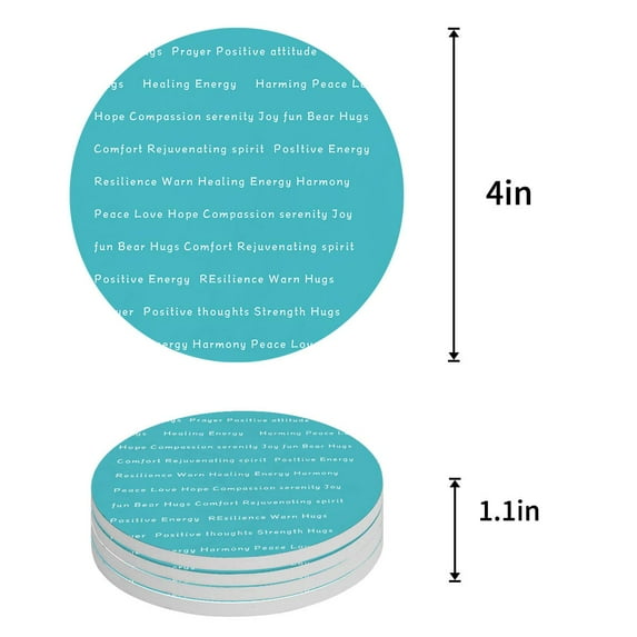 FMSHPON Merry Christmas Xmas Tree Winter Christmas Set of 4 Round Coaster for Drinks, Absorbent Ceramic Stone Coasters Cup Mat with Cork Base for Home Kitchen Room Coffee Table Bar Decor