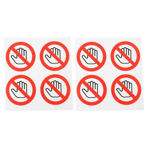 Miangastore Prohibit Touching Sticker Self Adhesive Vinyls 8Pcs 1In Square