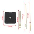 thumbnail image 1 of 2Pcs Clock Mechanism Diy Kit Mechanism for Clock Parts Wall Clock Quartz Hour Minute Hand Quartz Clock Movement Home Decoration - Black & Black + Gold, 1 of 10