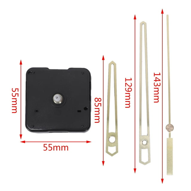 2Pcs Clock Mechanism Diy Kit Mechanism for Clock Parts Wall Clock Quartz Hour Minute Hand Quartz Clock Movement Home Decoration - Black & Black + Gold